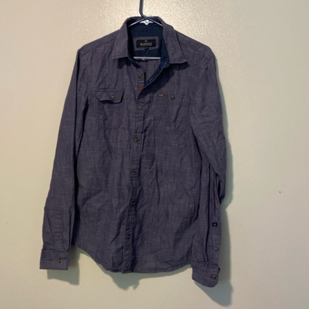Buffalo David Bitton long sleeve button up 100% cotton pocket shirt med